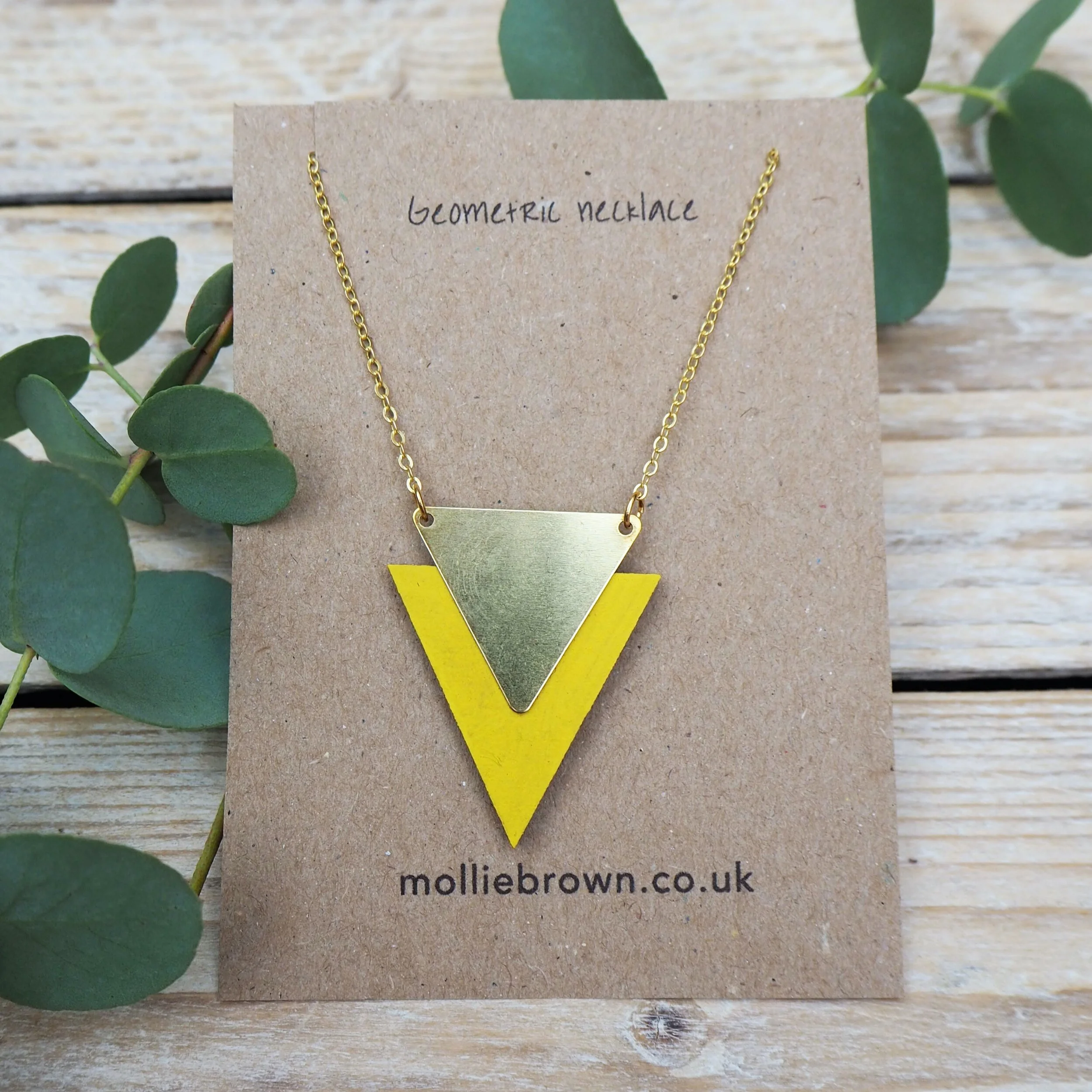 Geometric triangle deals necklace